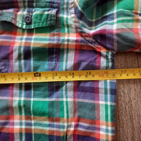 Ralph Lauren Plaid Check Kids Girls Size 16 Tie Top Blouse Stylish 100% Cotton - Picture 4 of 11